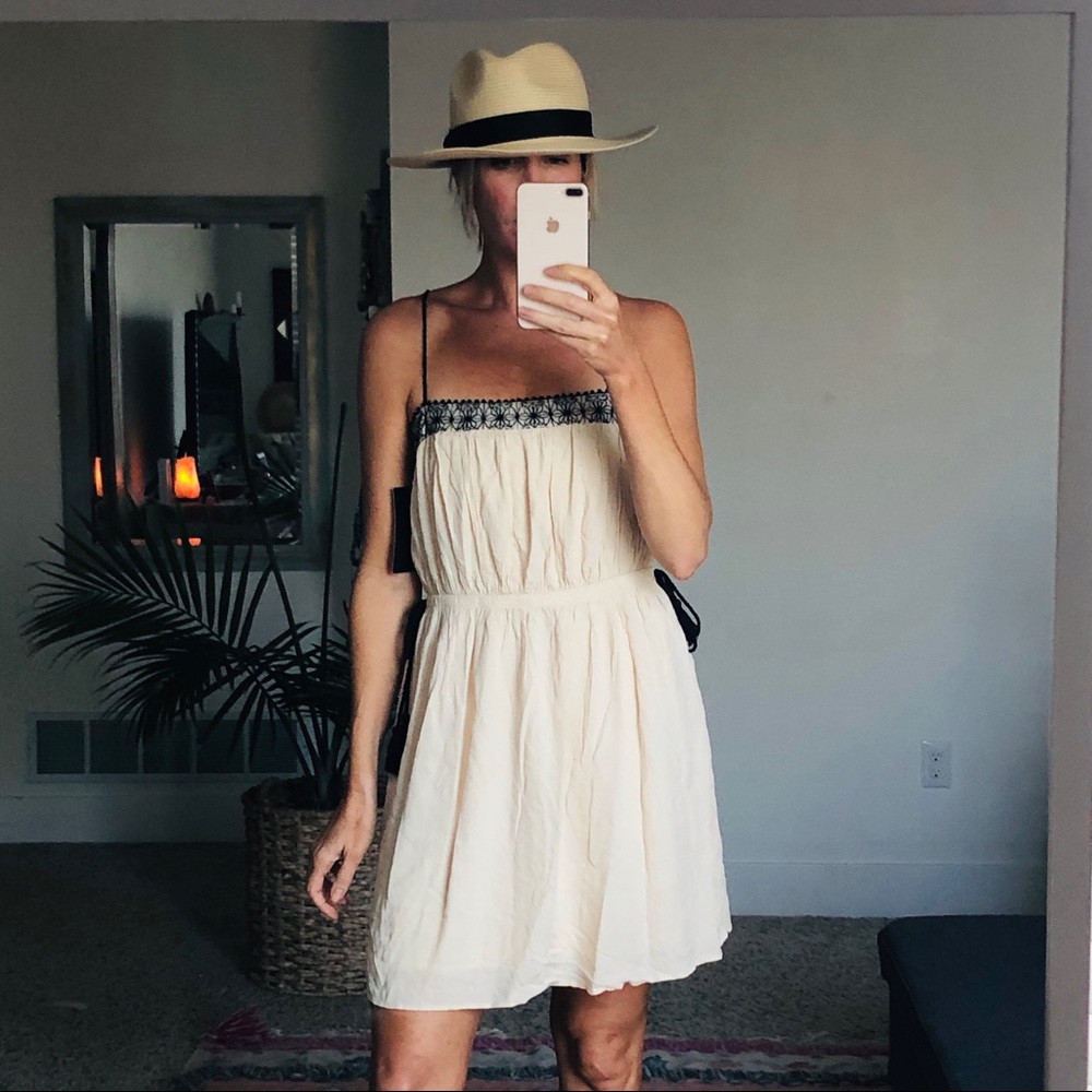 Zara cream black sundress Medium - NWT